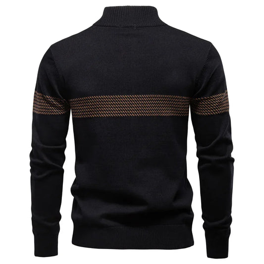 Textured Chest Quarter-Zip Sweater - EpicTrends