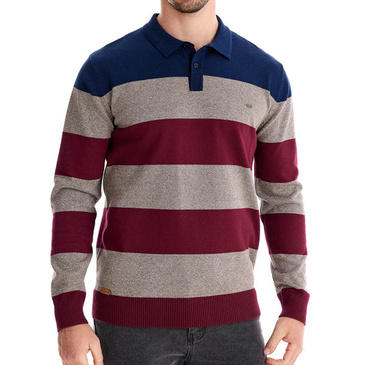 Premium Striped Polo Sweater - EpicTrends
