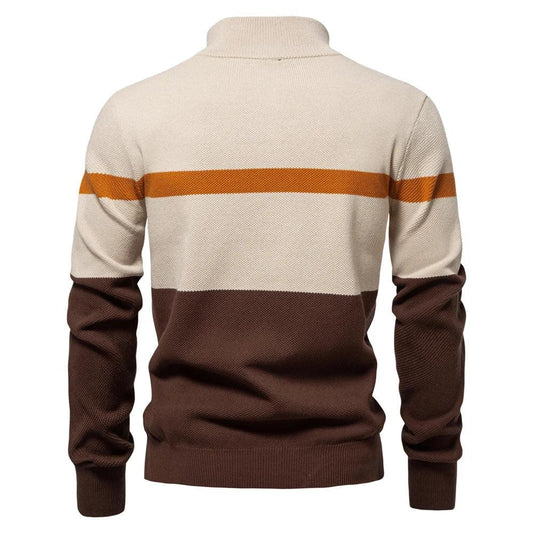 Premium Colorblock Quarter-Zip Sweater - EpicTrends