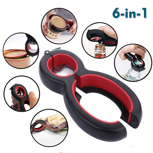 6-in-1 opener removing a metal bottle cap