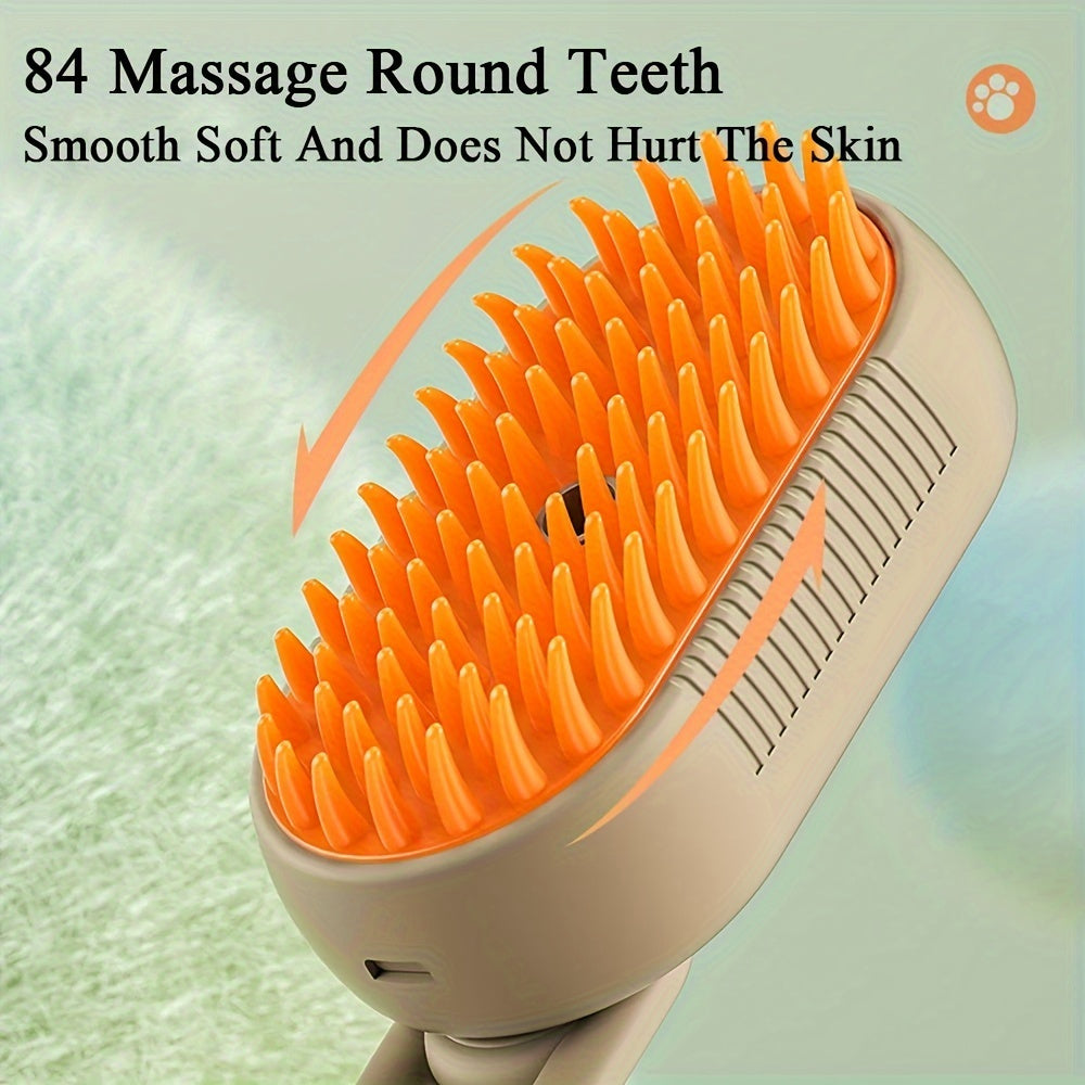 Rounded massage tips on the pet grooming brush for healthy coats”
