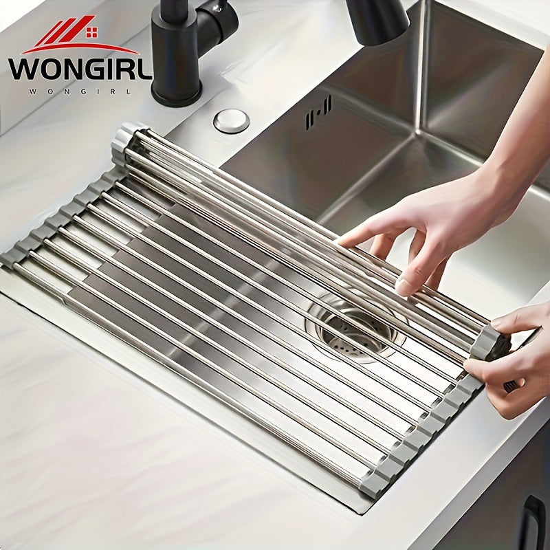 Stainless Steel Roll-Up Dish Drying Rack - EpicTrends 