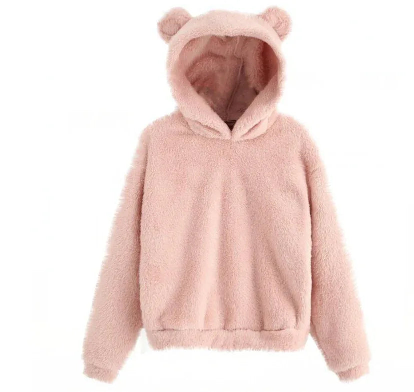 Fluffy Bear Ear Hoodie - EpicTrends