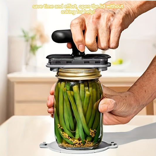 Demonstration of opening a bottle with the manual can opener