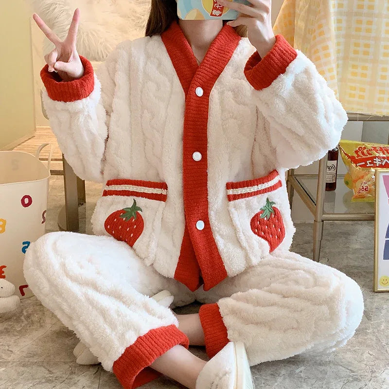 Ultra-Warm Plush Fleece Pyjama Set - EpicTrends