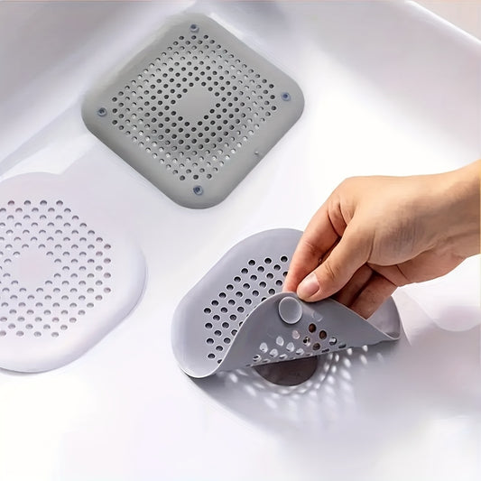 Grey silicone hair catcher drain strainer 