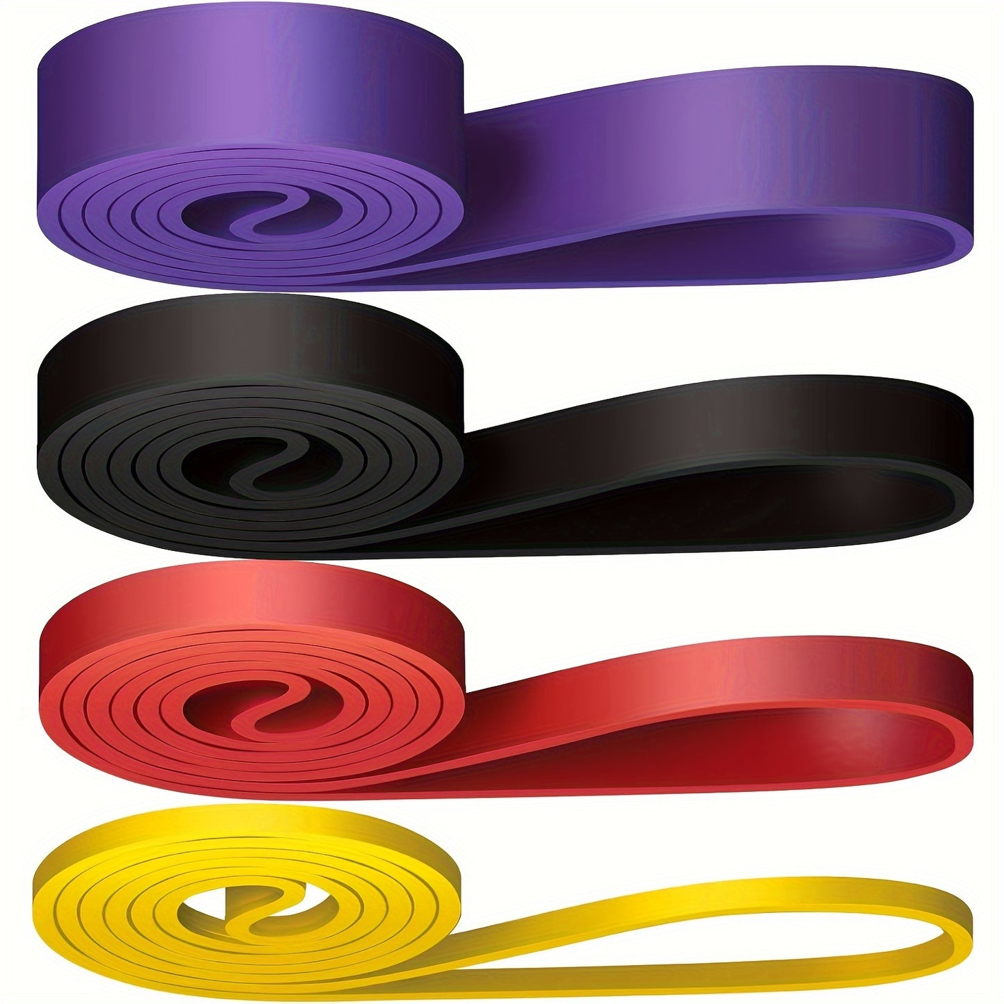 Resistance bands rolled up for easy travel and storage