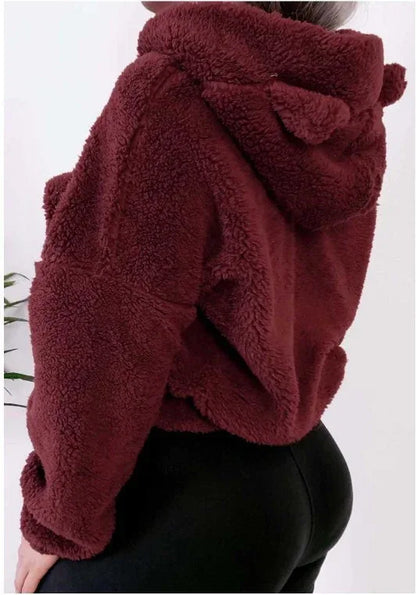 Fluffy Bear Ear Hoodie - EpicTrends