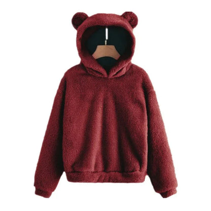Fluffy Bear Ear Hoodie - EpicTrends