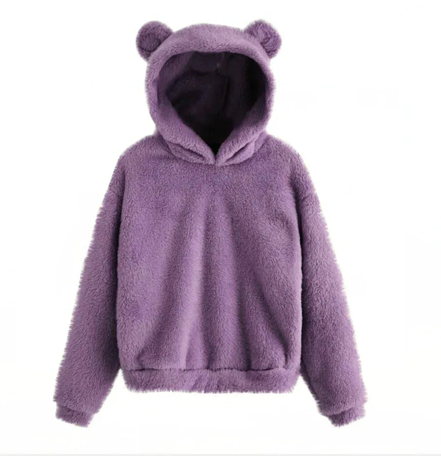 Fluffy Bear Ear Hoodie - EpicTrends