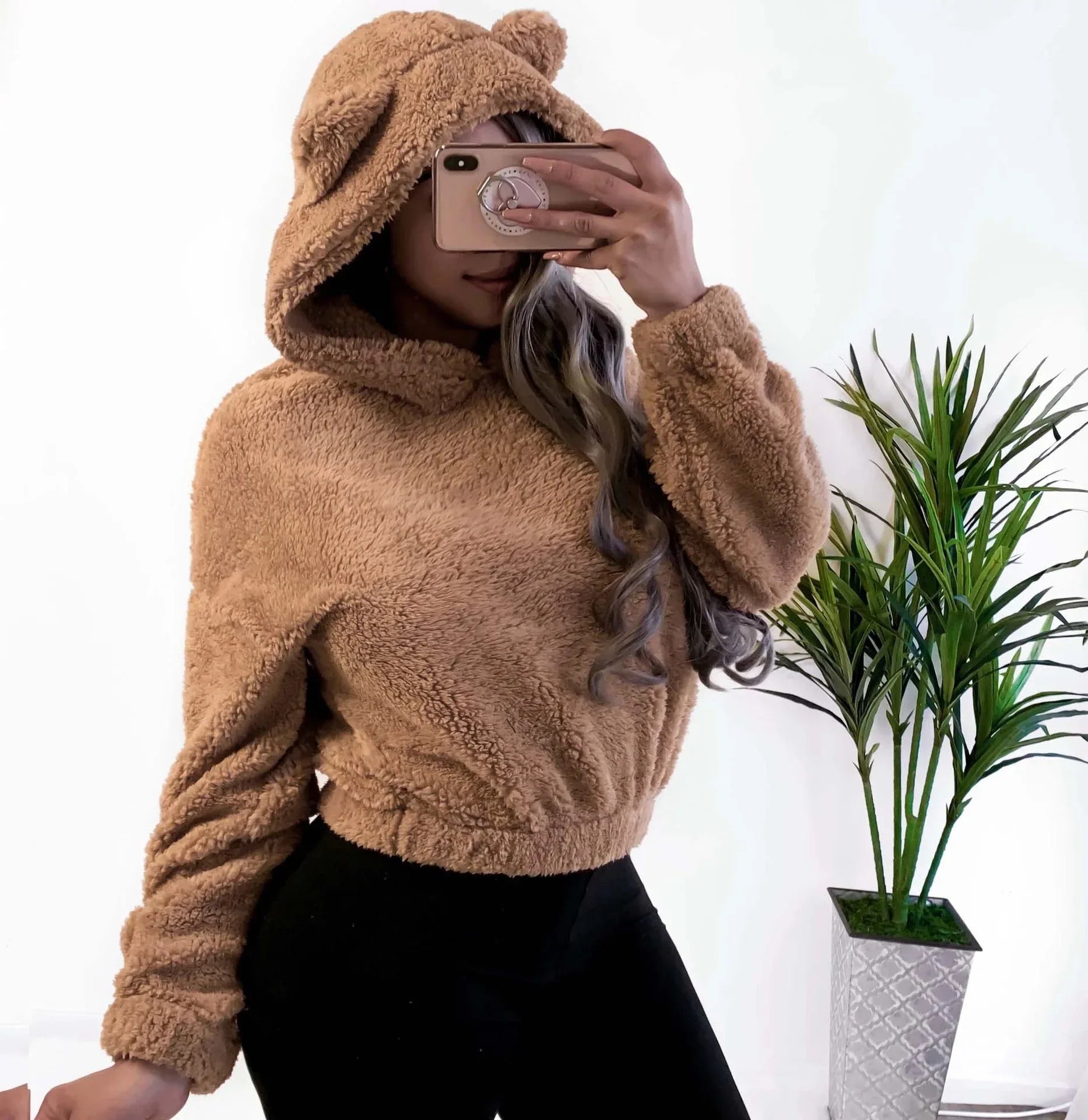 Fluffy Bear Ear Hoodie - EpicTrends