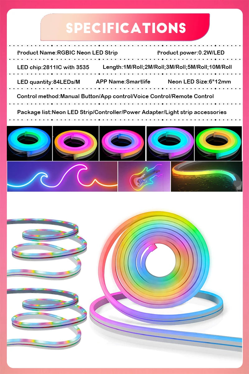 specifications for the Neon led