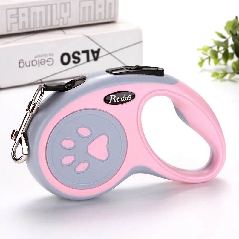 Pink tangle-free leash extended to 3 meters