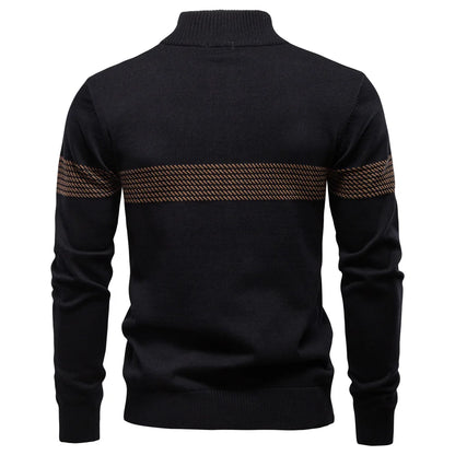 Textured Chest Quarter-Zip Sweater