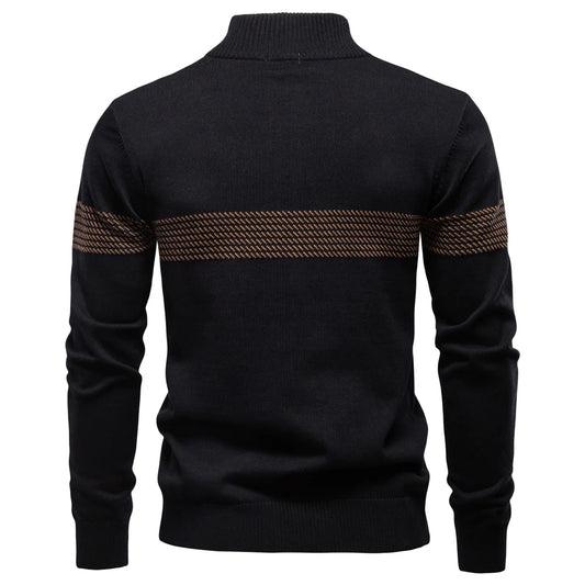Textured Chest Quarter-Zip Sweater