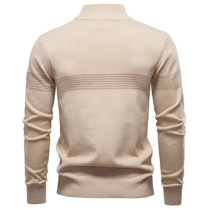 Textured Chest Quarter-Zip Sweater
