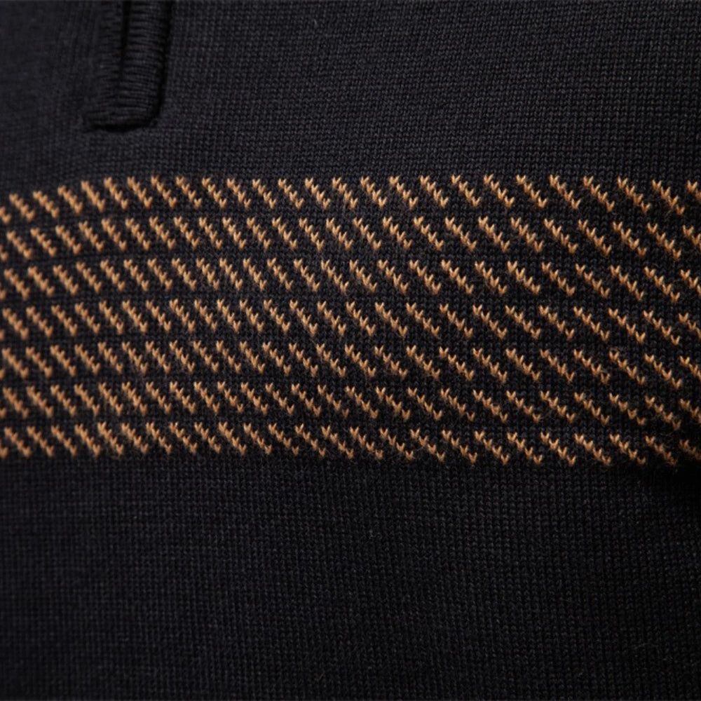 Textured Chest Quarter-Zip Sweater