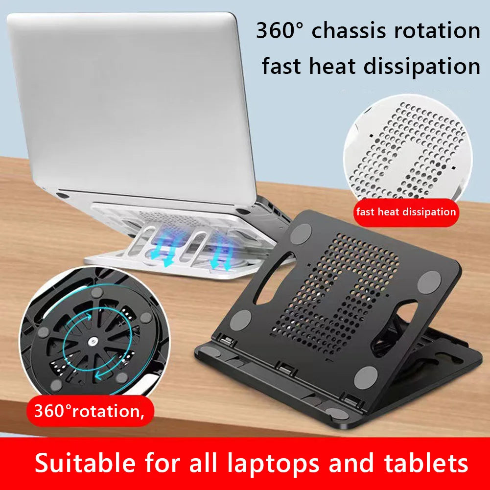 Laptop stand in use with a 14-inch laptop