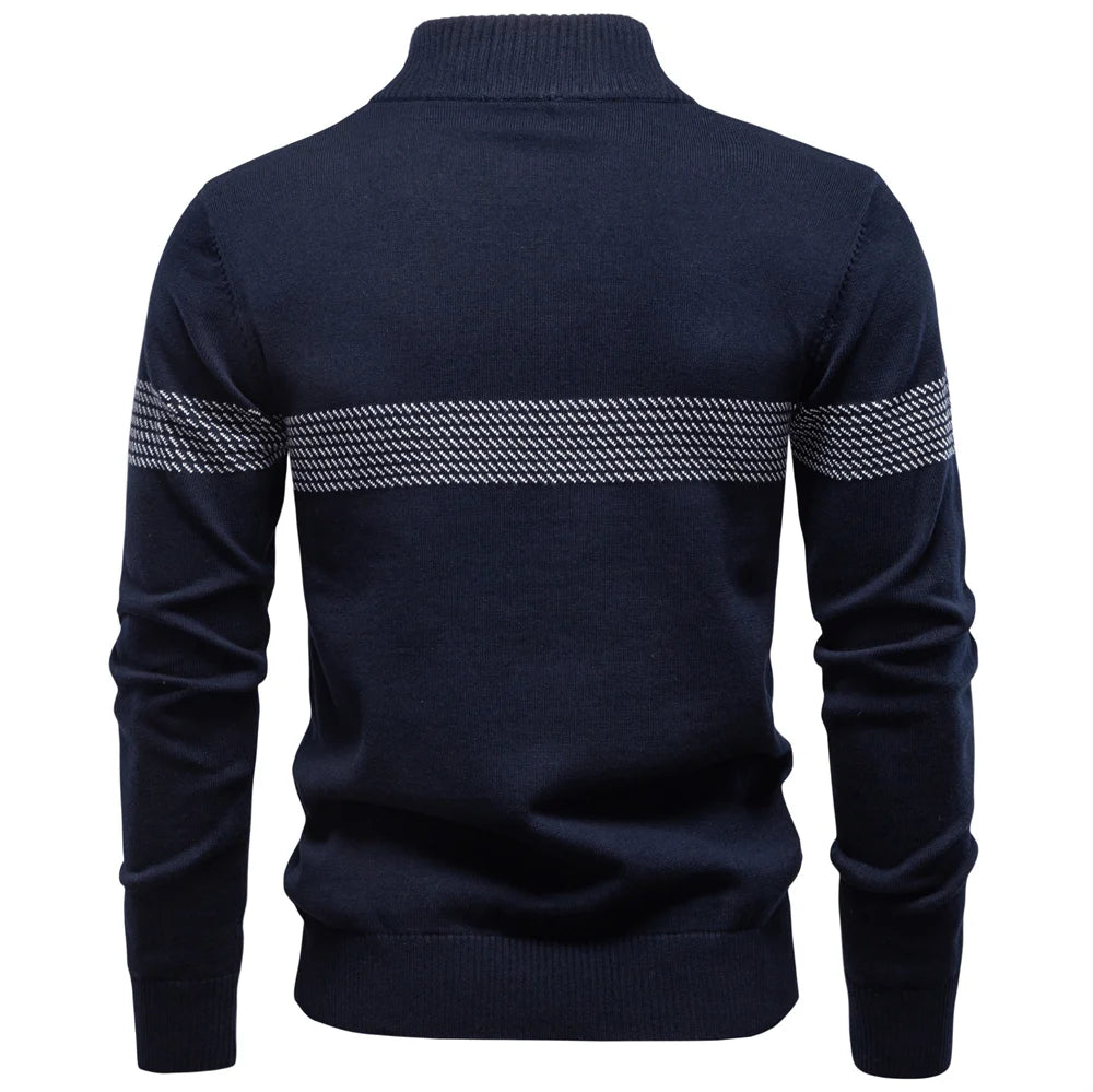 Textured Chest Quarter-Zip Sweater