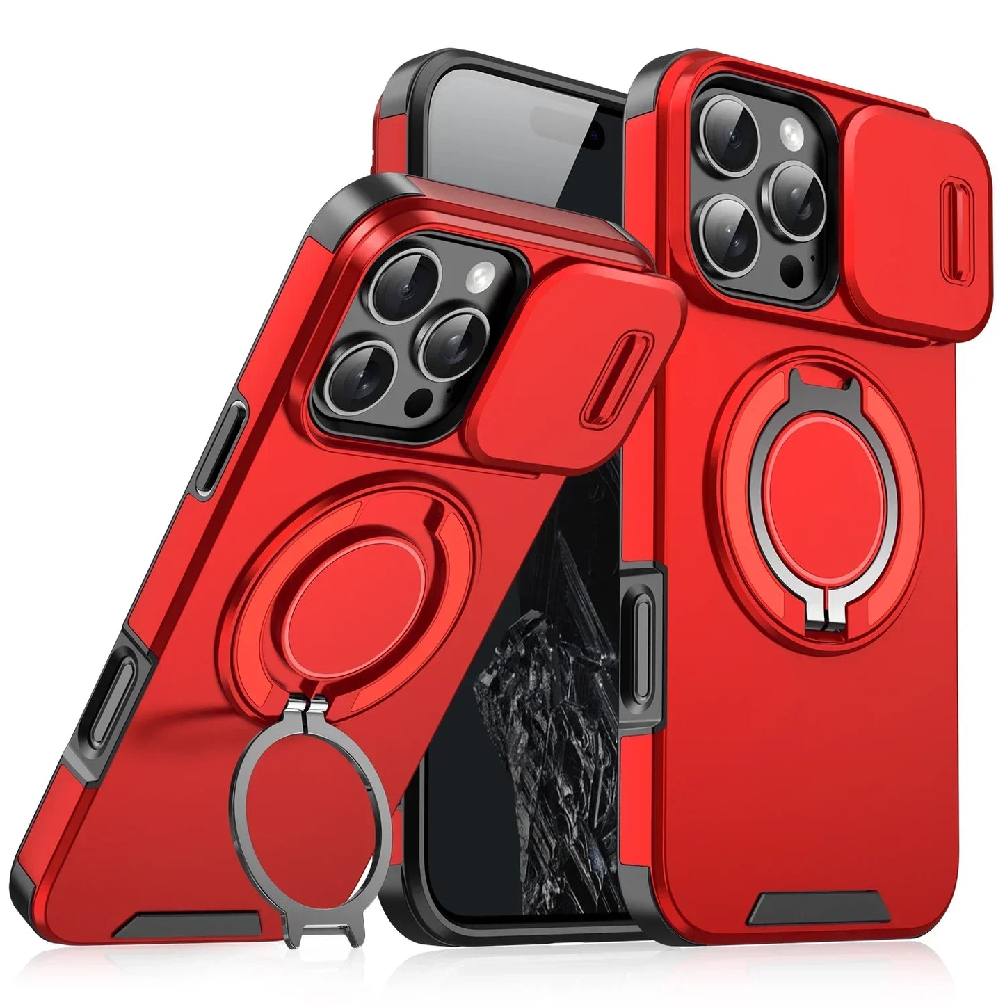 Heavy-duty magnetic iPhone case Red