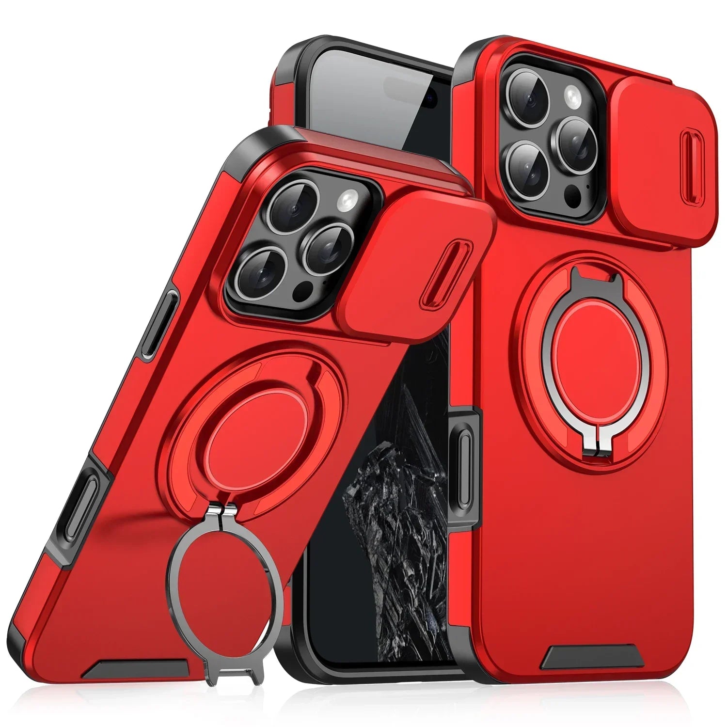 Heavy-duty magnetic iPhone case Red