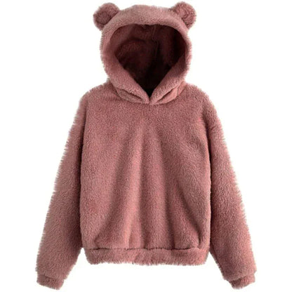 Fluffy Bear Ear Hoodie - EpicTrends