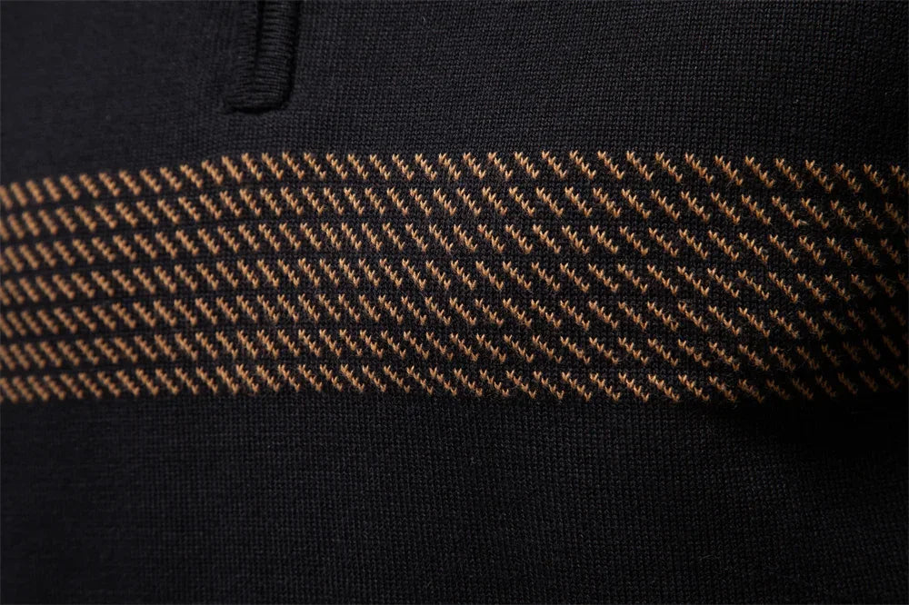 Textured Chest Quarter-Zip Sweater