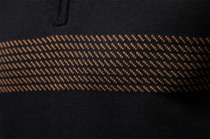 Textured Chest Quarter-Zip Sweater