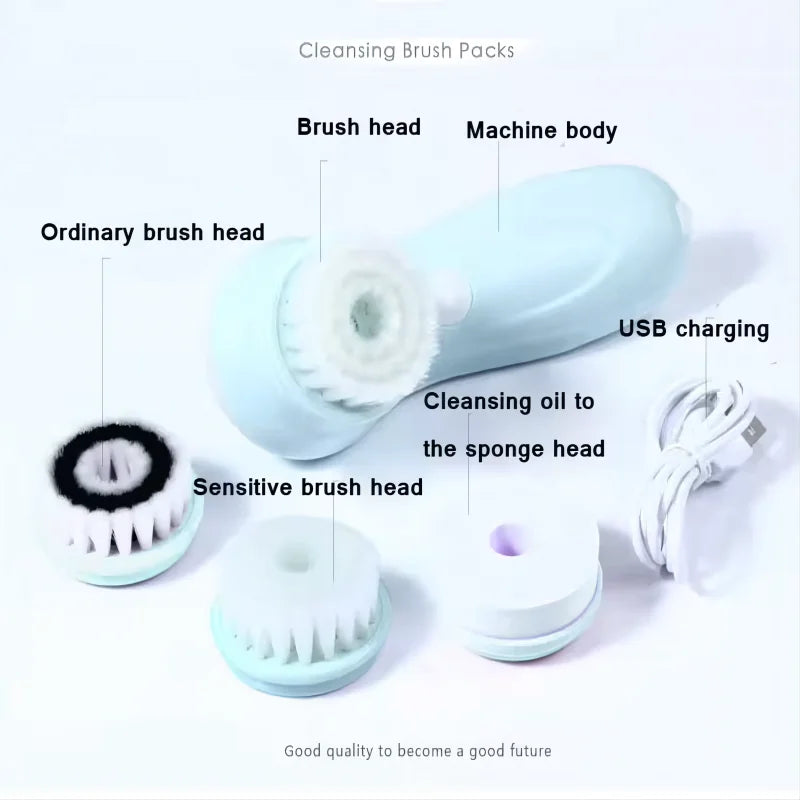Multiple brush heads for gentle or deep exfoliation