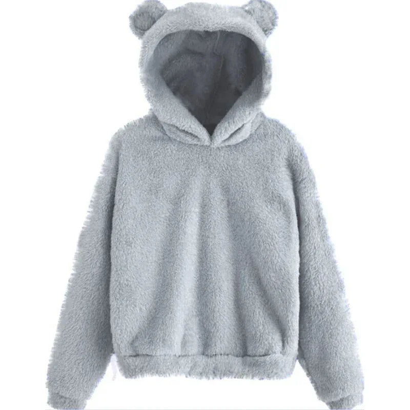 Fluffy Bear Ear Hoodie - EpicTrends