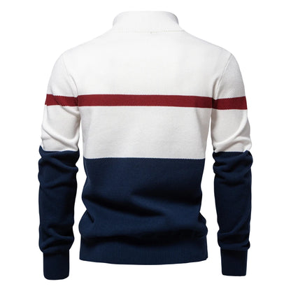 Premium Colorblock Quarter-Zip Sweater