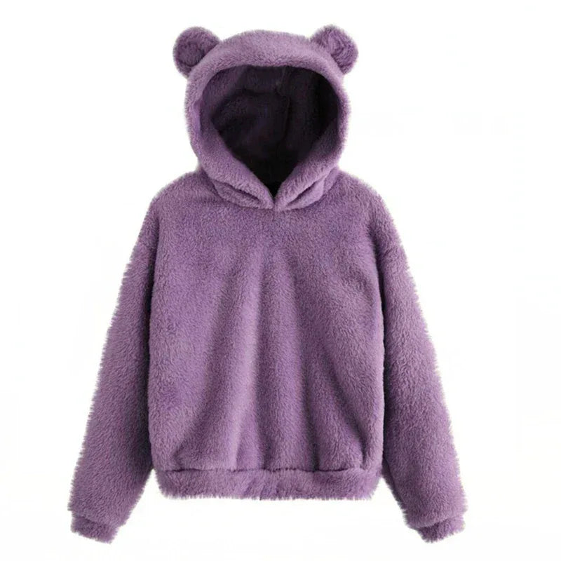 Fluffy Bear Ear Hoodie - EpicTrends