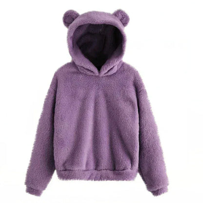Fluffy Bear Ear Hoodie - EpicTrends