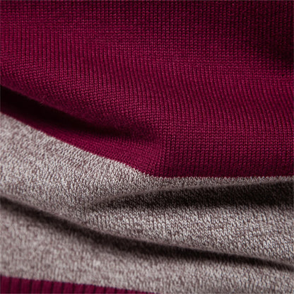 Premium Striped Polo Sweater