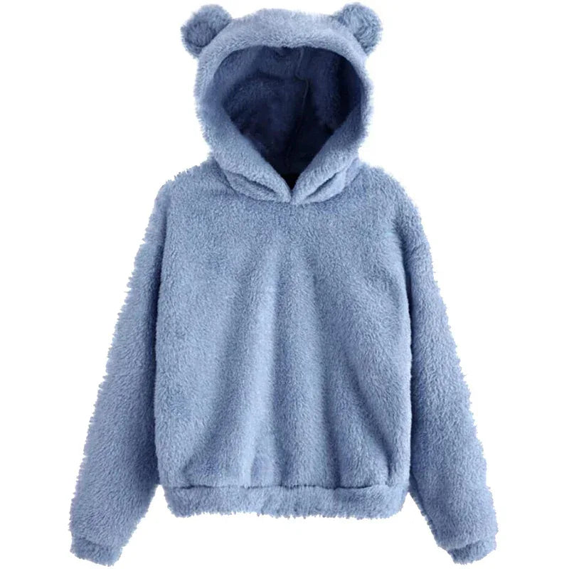 Fluffy Bear Ear Hoodie - EpicTrends