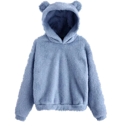 Fluffy Bear Ear Hoodie - EpicTrends