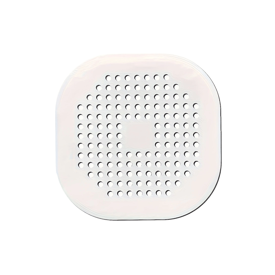 White silicone drain strainer with flexible, perforated design”