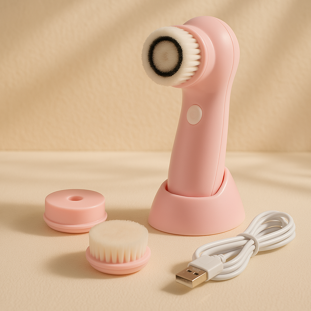 electric cleansing brush pink